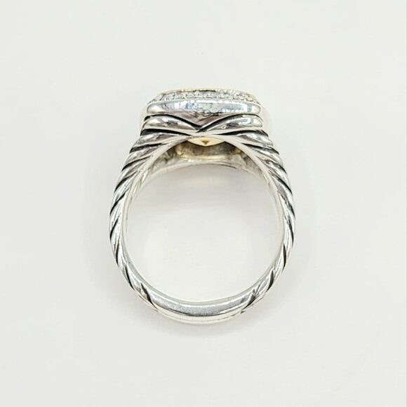 David Yurman Albion Champagne Citrine Diamond Ring w/ 18K Gold & Diamonds - Sz 7 - Picture 12 of 16